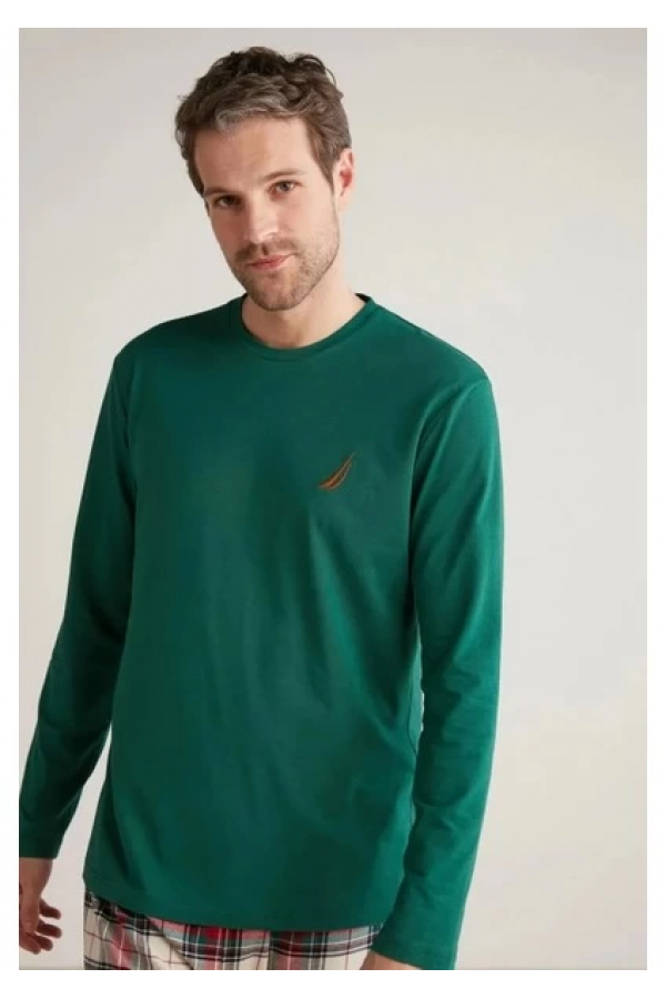 Nautıca M630 Erkek Uzun Kollu Ekoseli Pijama Takımı