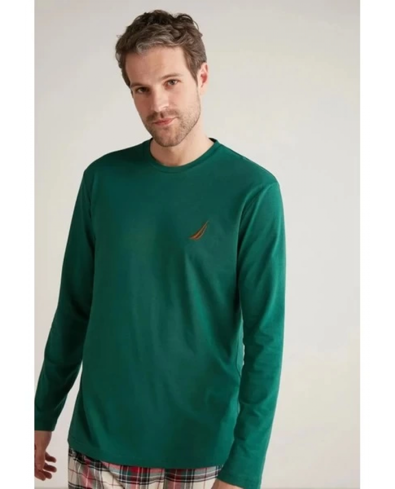 Nautıca M630 Erkek Uzun Kollu Ekoseli Pijama Takımı