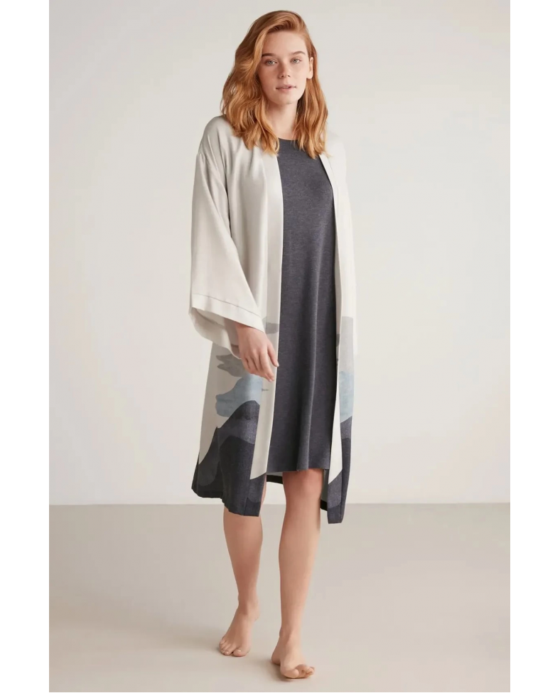 Nautıca W605 Kadın Kısa Gecelik ve Sabahlık Takımı