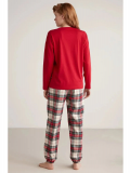 Nautıca W606 Kadın Uzun Kollu Ekoseli Pijama Takımı