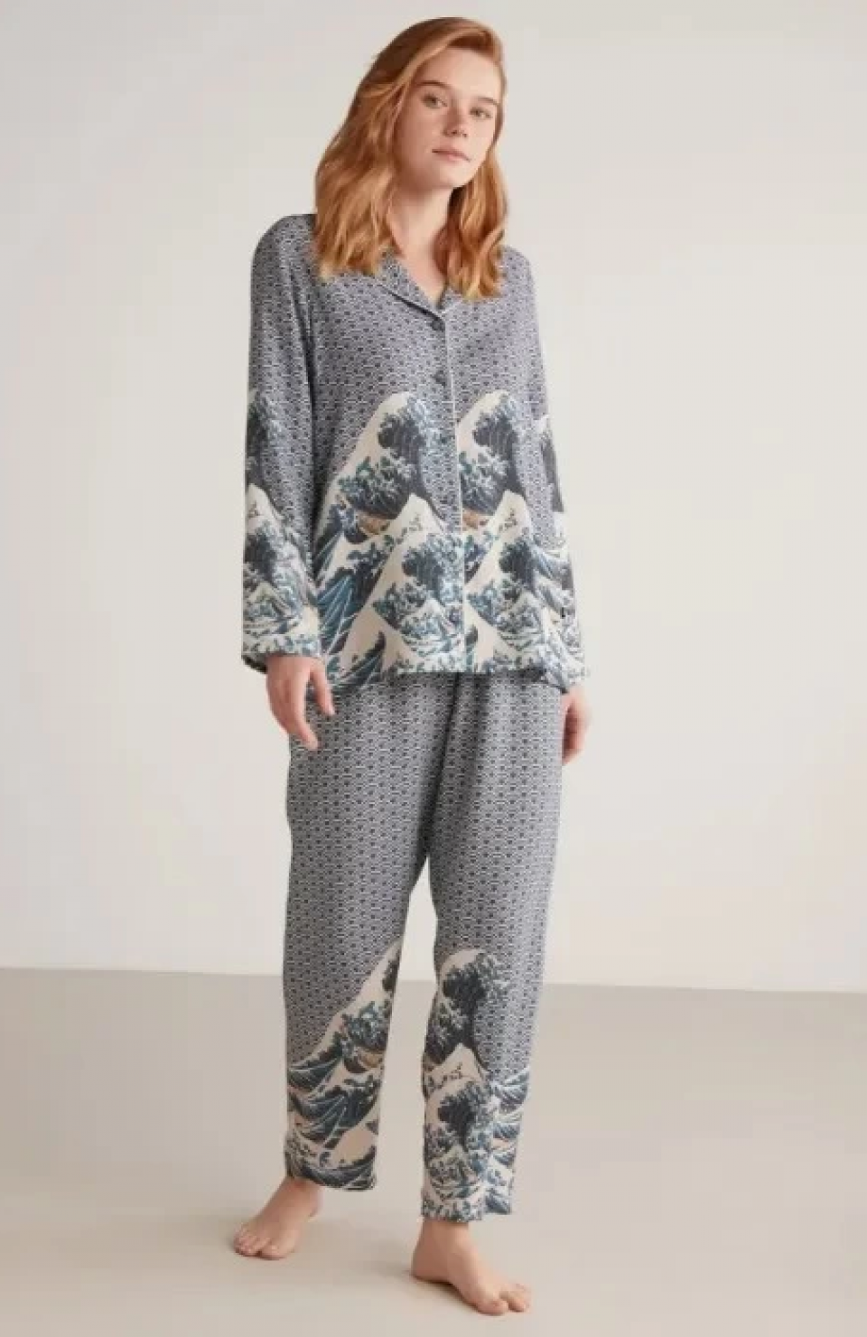 Nautıca W617 Kadın Uzun Kollu Önden Düğmeli Pijama Takımı