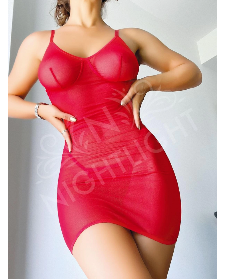 NightLight 1051 Arkası İp Detaylı Fantazi Çekici Mini Gecelik