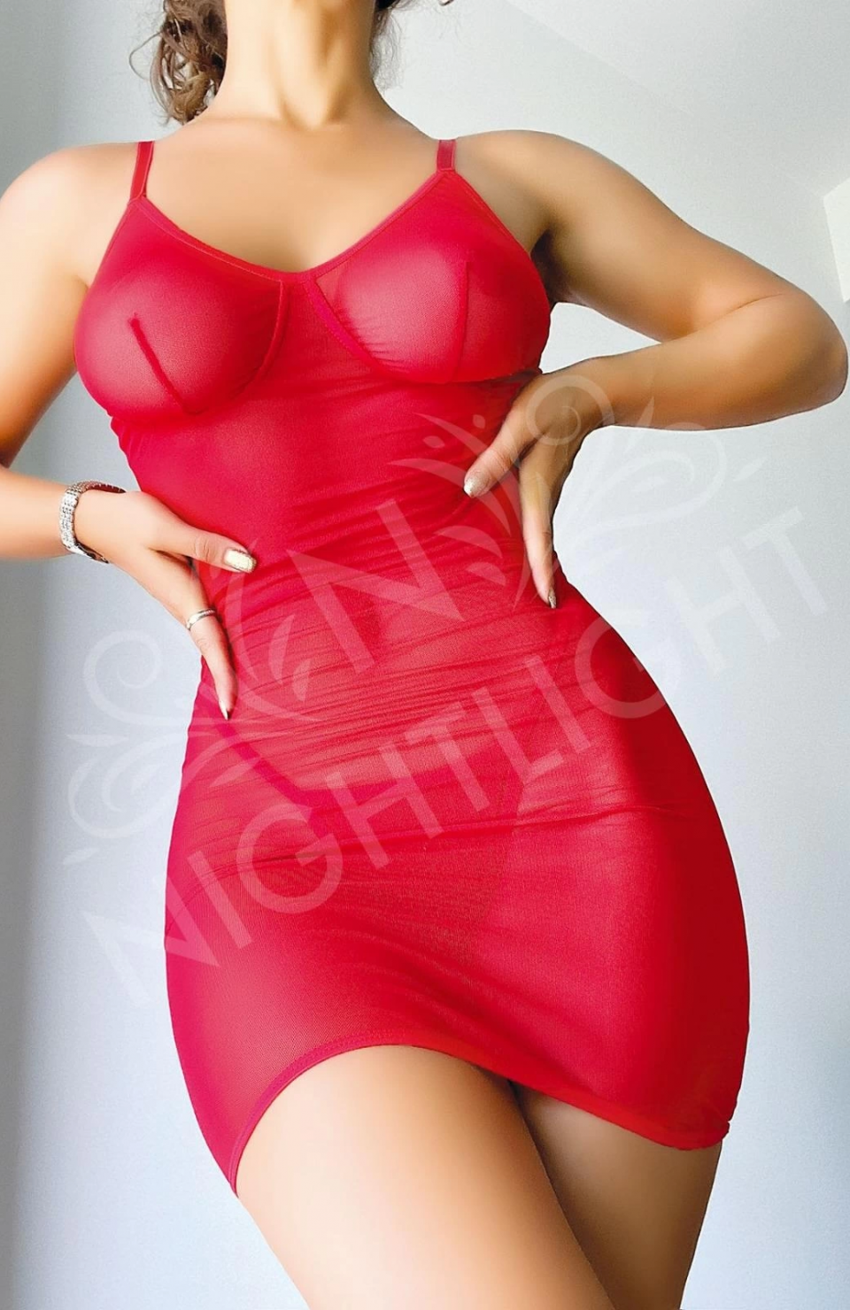 NightLight 1051 Arkası İp Detaylı Fantazi Çekici Mini Gecelik