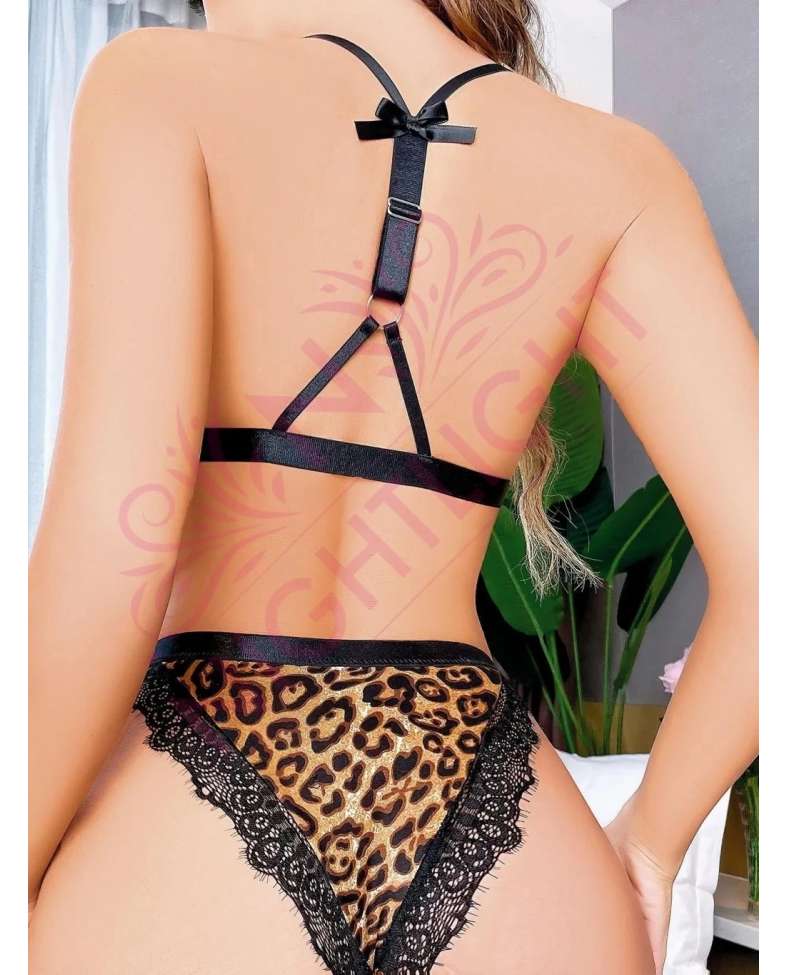 Night Light 3631 Kaplan Desenli Fantazi Sütyen Külot Takım Somersan Giyim | Kadın, Erkek ve Çocuk Moda