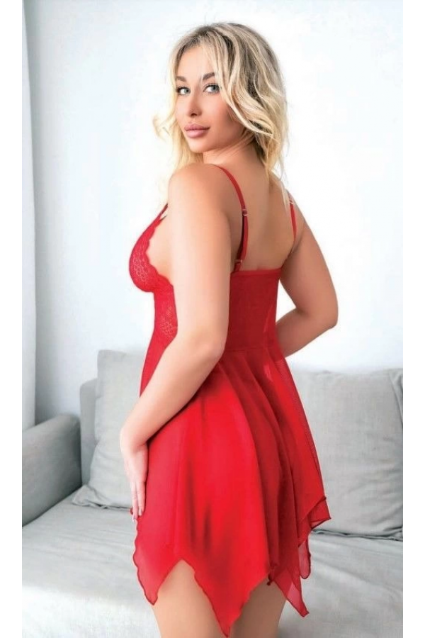 Nightlight 1084 Derin Yırtmaçlı Fantazi Çekici Mini Gecelik