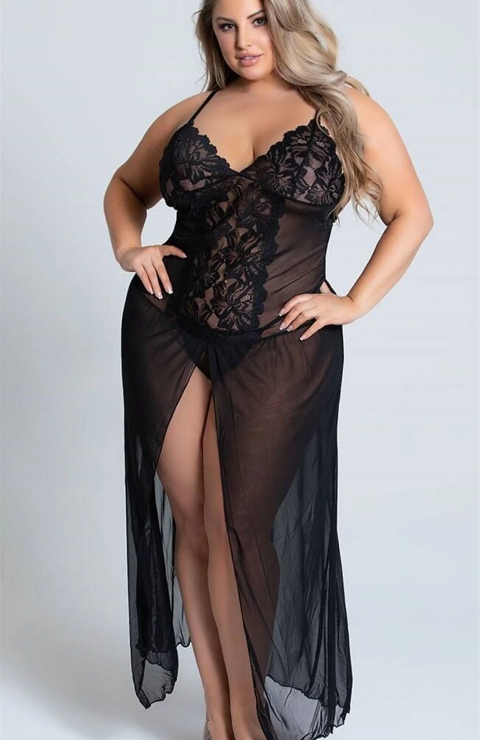 Nightlight 3253 Uzun Büyük Beden Gecelik