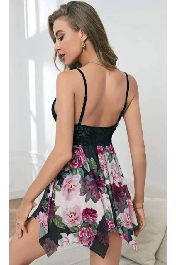 Nightlight 3692 Mini Çiçek Detaylı Gecelik