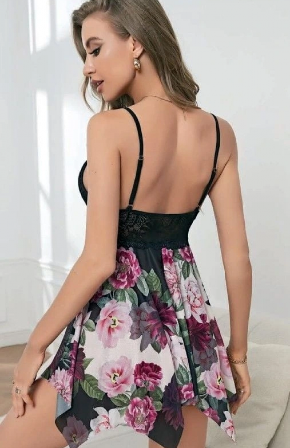 Nightlight 3692 Mini Çiçek Detaylı Gecelik