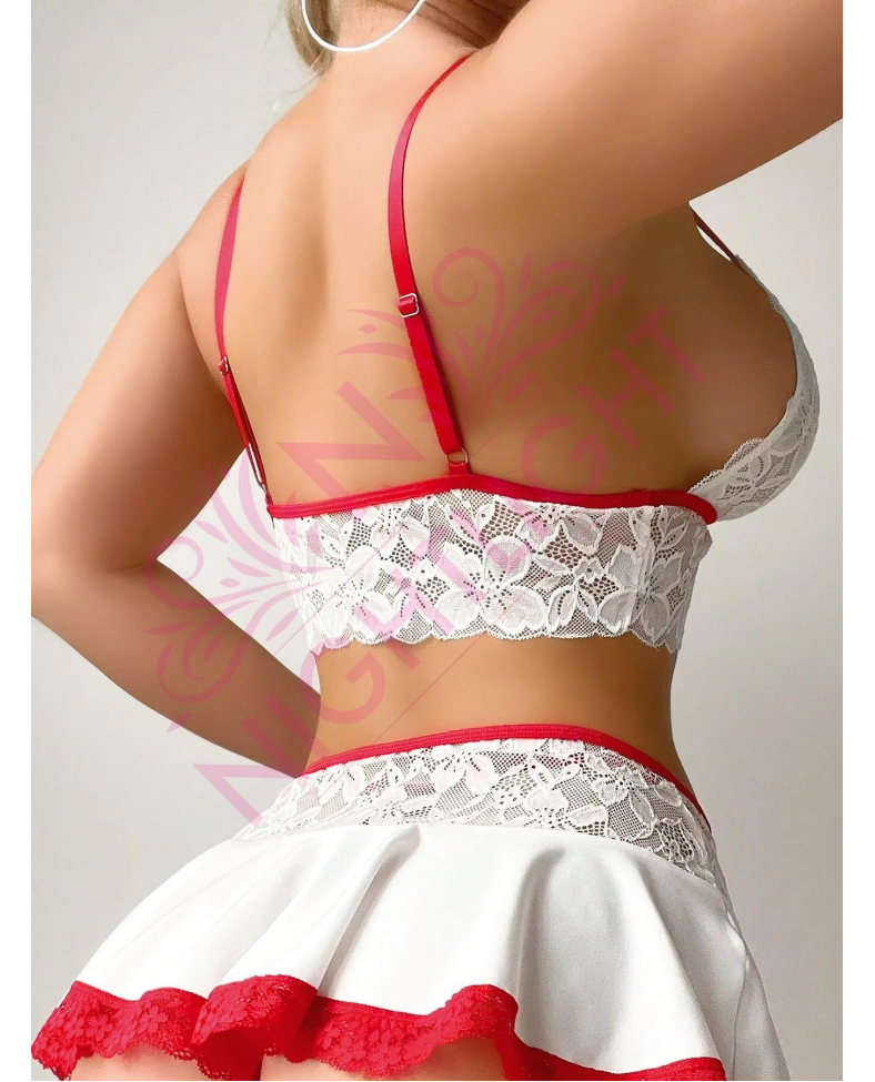 Nightlight 7047 Bustiyer ve Mini Etekli Fantazi Hemşire Kostümü