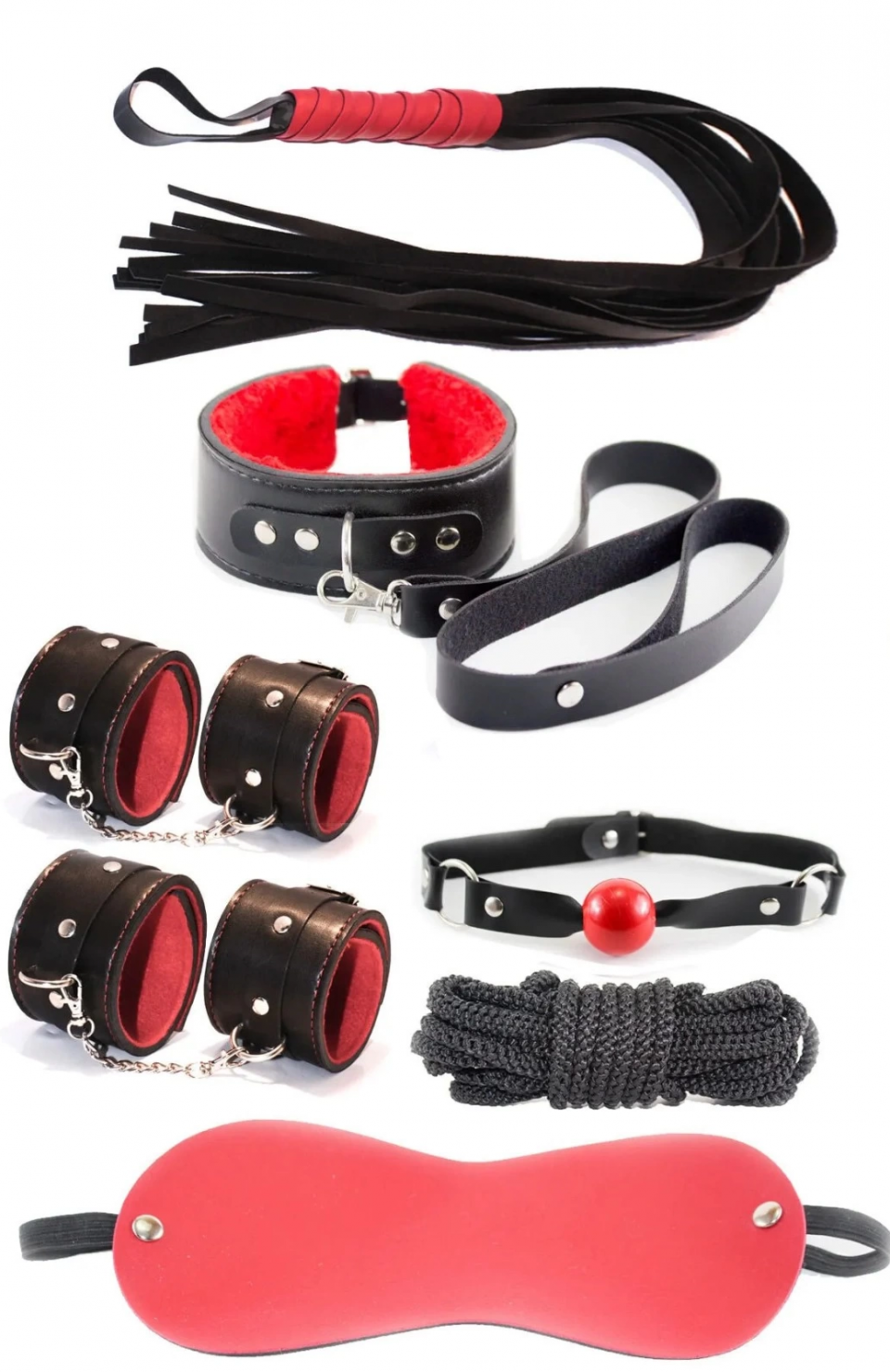 Nıghtlıght 8014 Fantezi 7'Li Kırbaç Ve Kelepçe Set