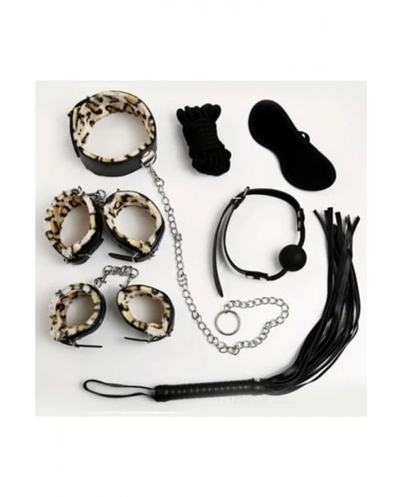 Nıghtlıght 8014 Fantezi 7'Li Kırbaç Ve Kelepçe Set