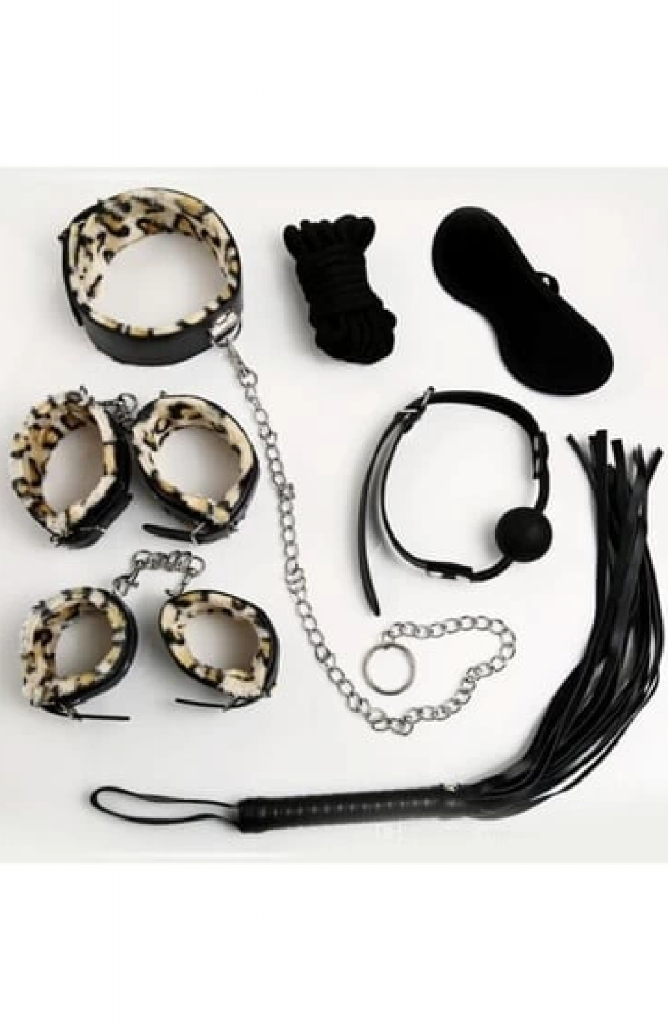 Nıghtlıght 8014 Fantezi 7'Li Kırbaç Ve Kelepçe Set