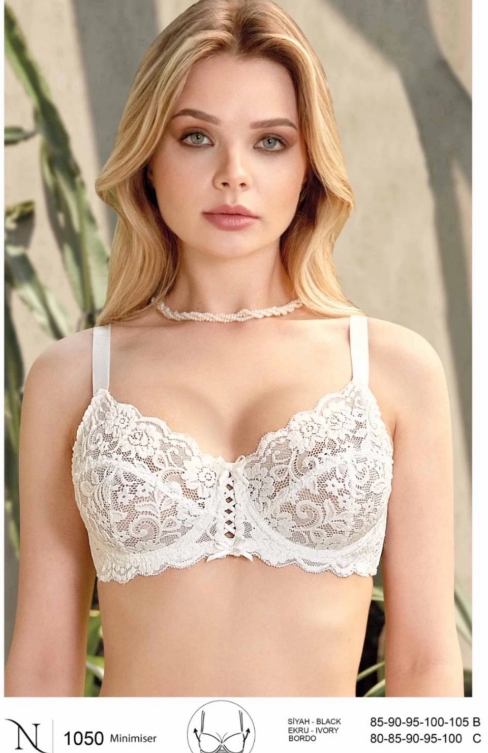 Nurteks 1050 Kadın Balenli Dantelli Toparlayıcı Sütyen