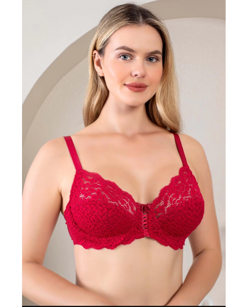 Nurteks 1050 Kadın Balenli Dantelli Toparlayıcı Sütyen