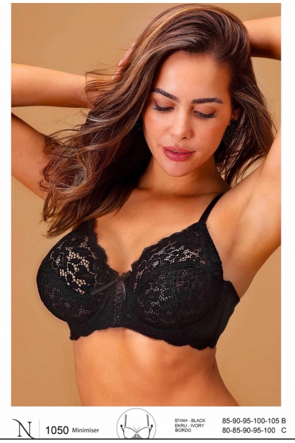 Nurteks 1050 Kadın Balenli Dantelli Toparlayıcı Sütyen