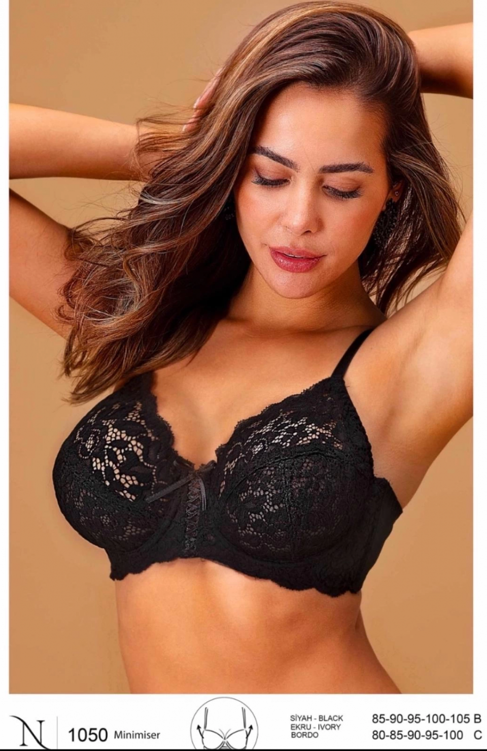 Nurteks 1050 Kadın Balenli Dantelli Toparlayıcı Sütyen