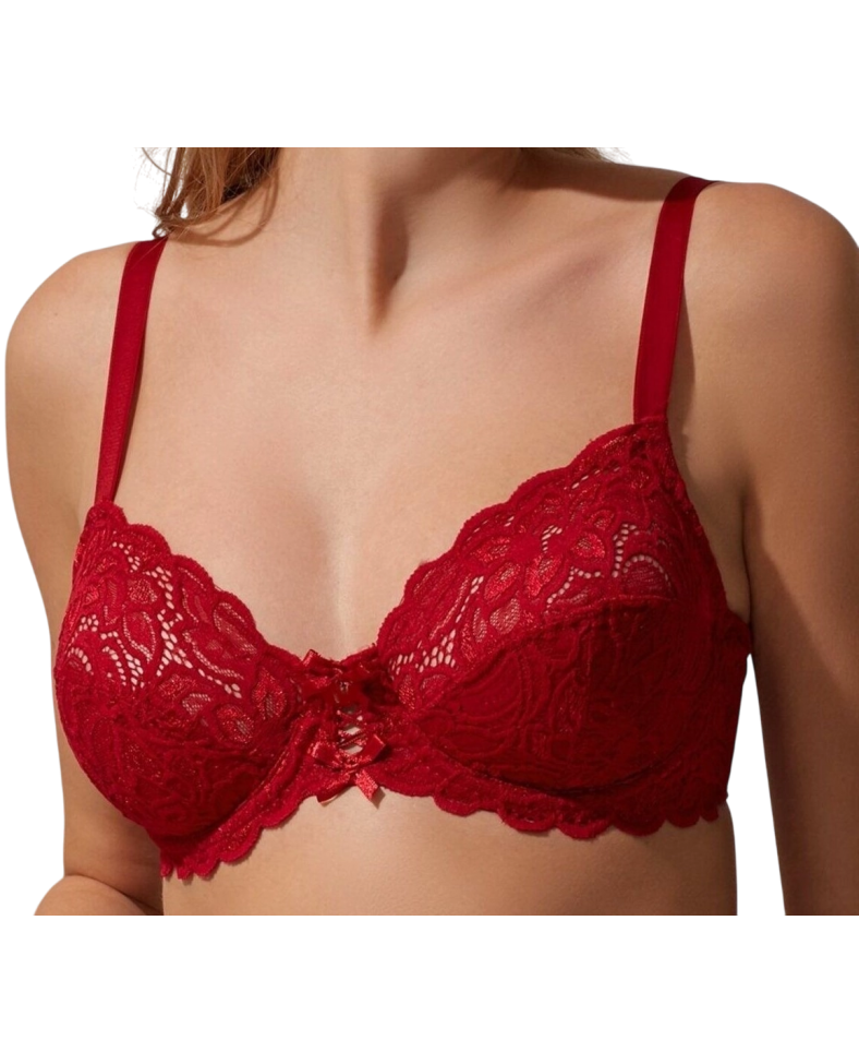 Nurteks 1050 Kadın Balenli Dantelli Toparlayıcı Sütyen