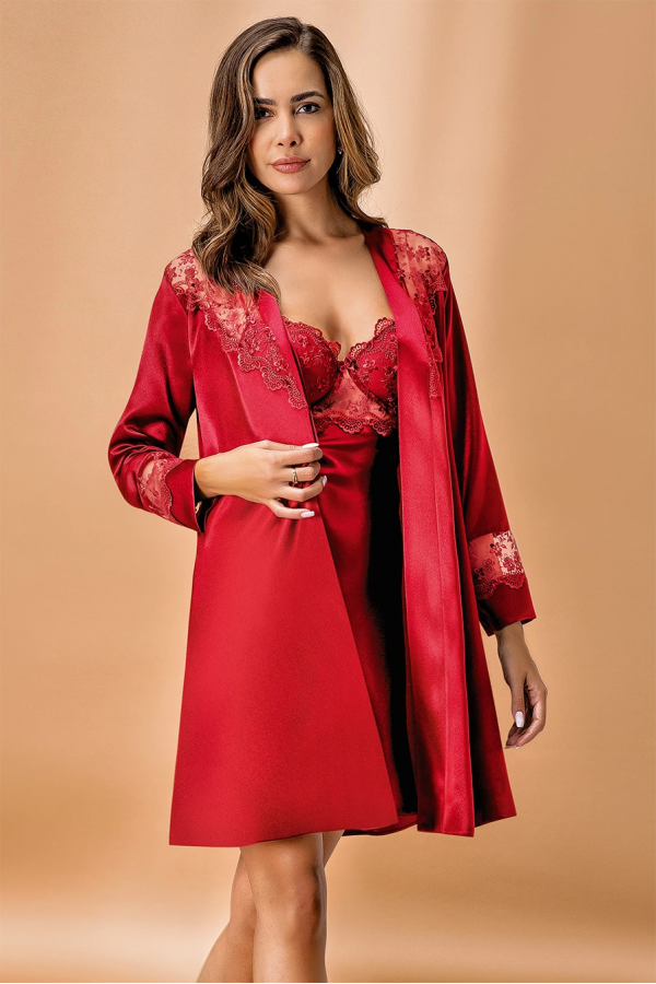 Nurteks 5384 Bayan Sabahlık  Gecelik Takım