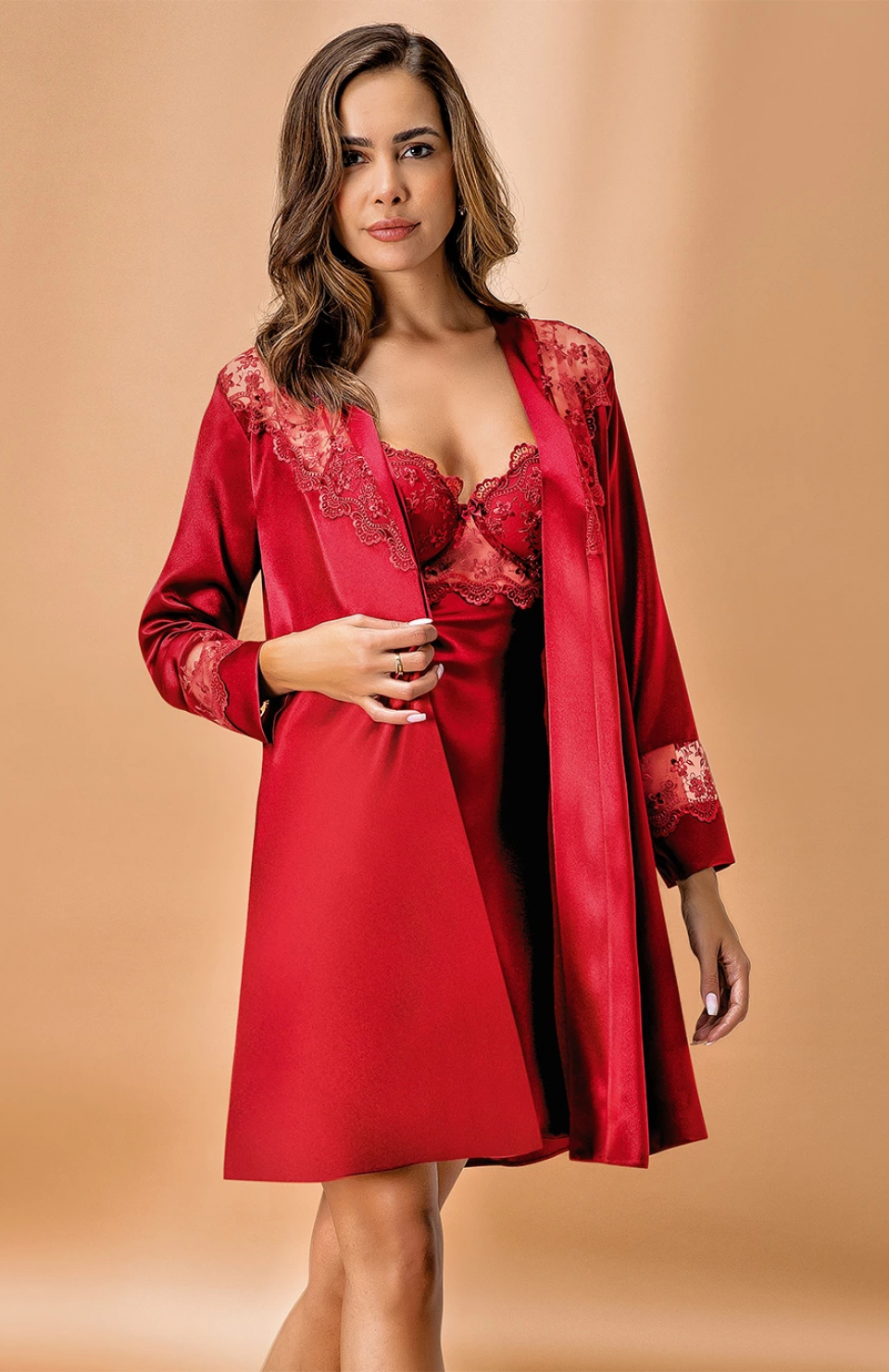 Nurteks 5384 Bayan Sabahlık  Gecelik Takım