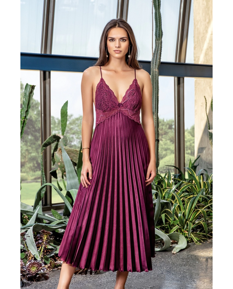 Nurteks 7115 Bayan Uzun Saten Gecelik