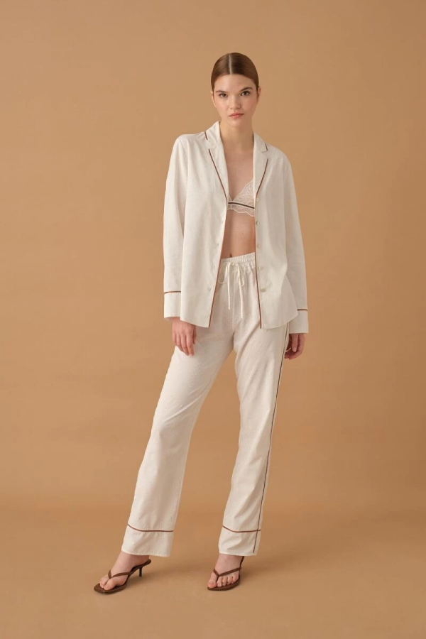 Pierre Cardin 25235 Kadın 3'Lü Braletli Biyeli Pijama Takım