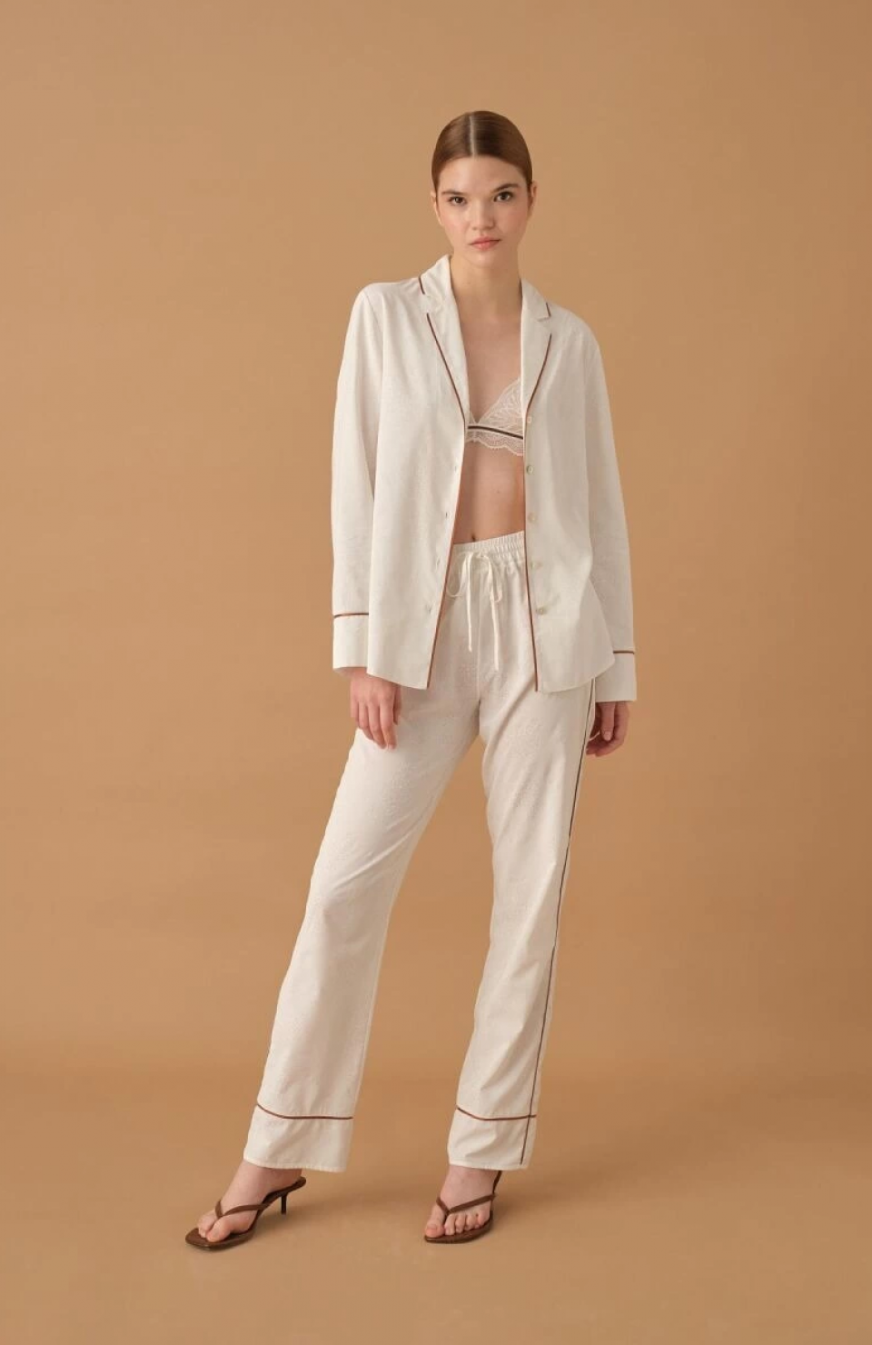 Pierre Cardin 25235 Kadın 3'Lü Braletli Biyeli Pijama Takım