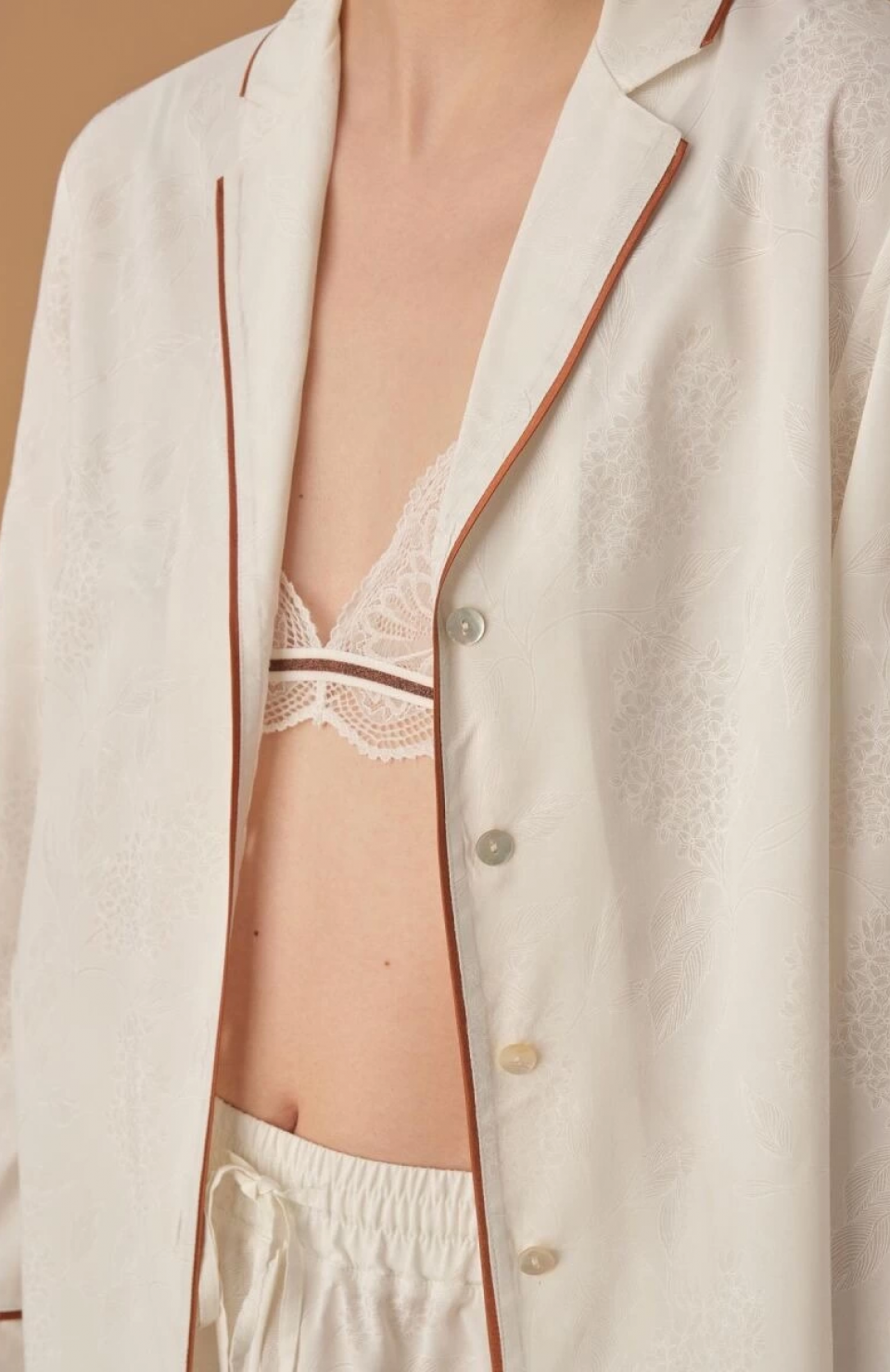 Pierre Cardin 25235 Kadın 3'Lü Braletli Biyeli Pijama Takım