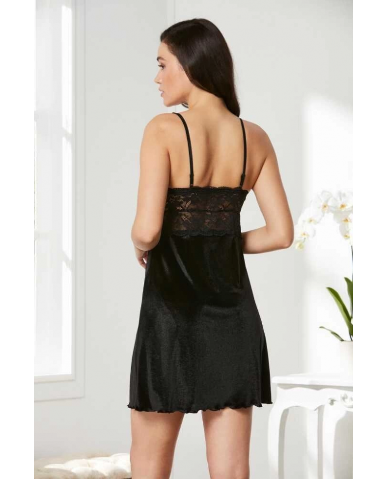 Pierre Cardin 4045 Kadife Saten Dantelli Gecelik ve Sabahlık Takımı