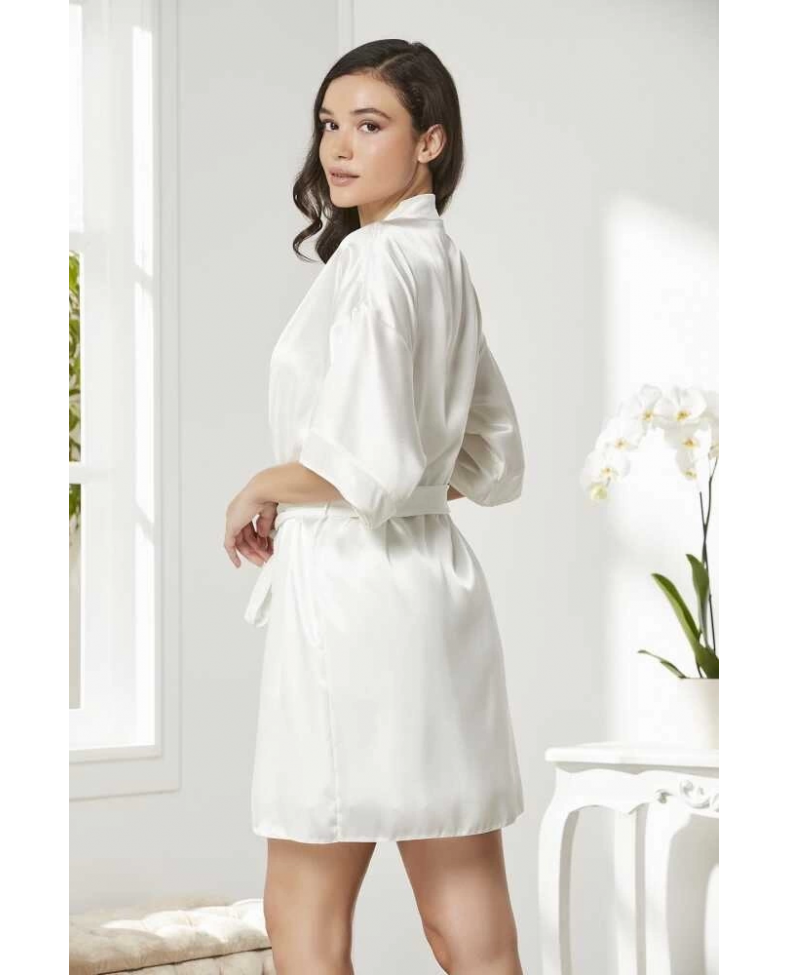 Pierre Cardin 4045 Kadife Saten Dantelli Gecelik ve Sabahlık Takımı