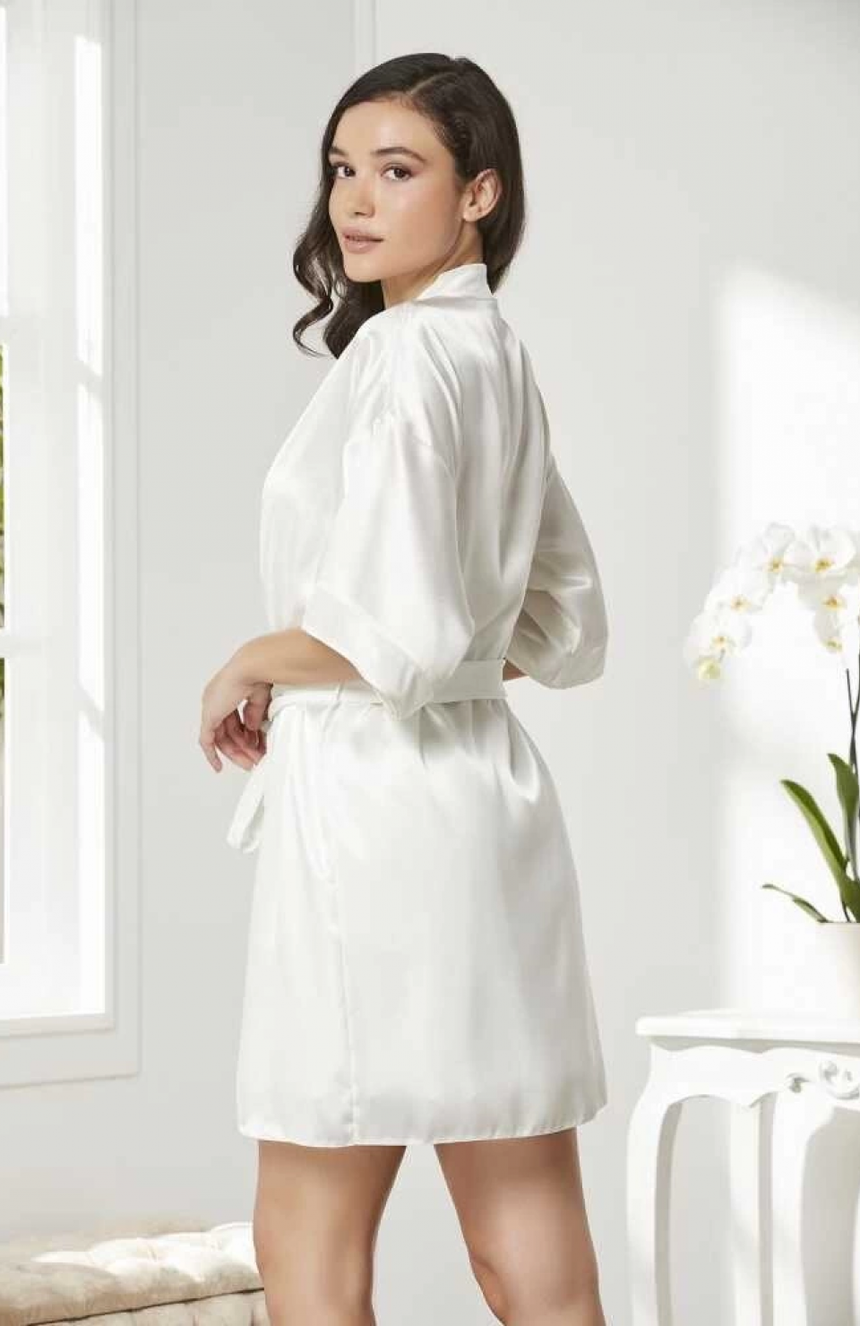 Pierre Cardin 4045 Kadife Saten Dantelli Gecelik ve Sabahlık Takımı