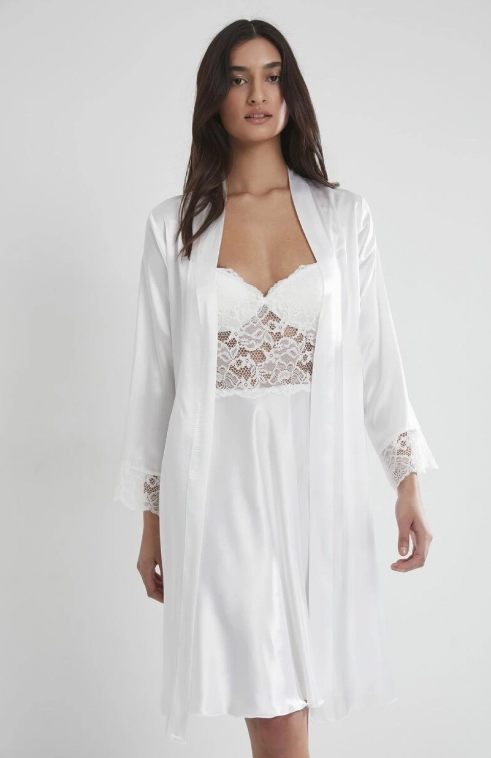 Pierre Cardin 4265 Saten Kısa Sabahlık Gecelik Takım