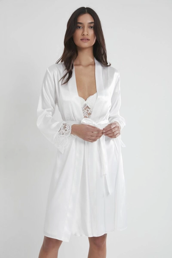 Pierre Cardin 4265 Saten Kısa Sabahlık Gecelik Takım