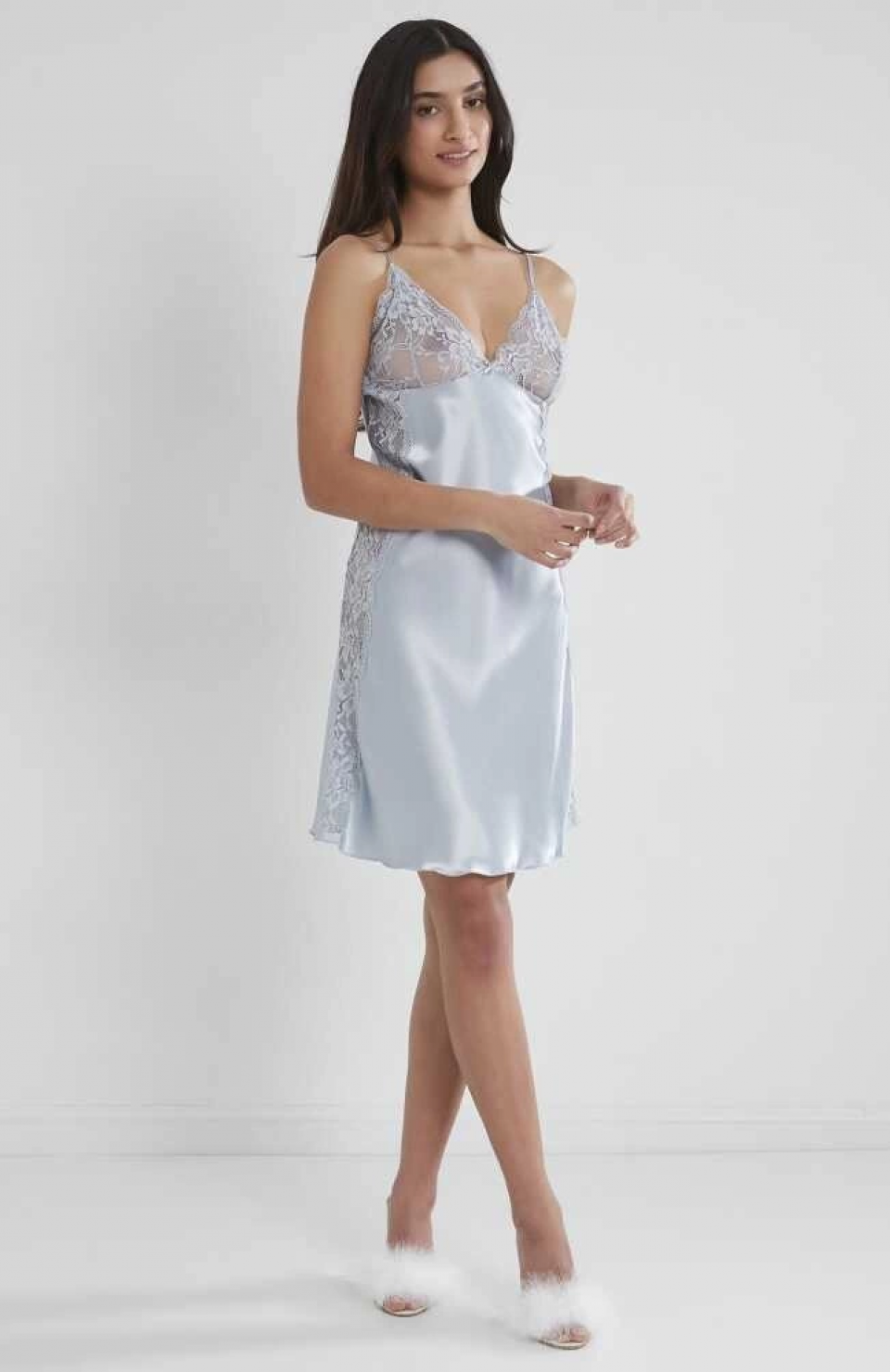 Pierre Cardin 624 Bayan Battal Kısa Saten Gecelik