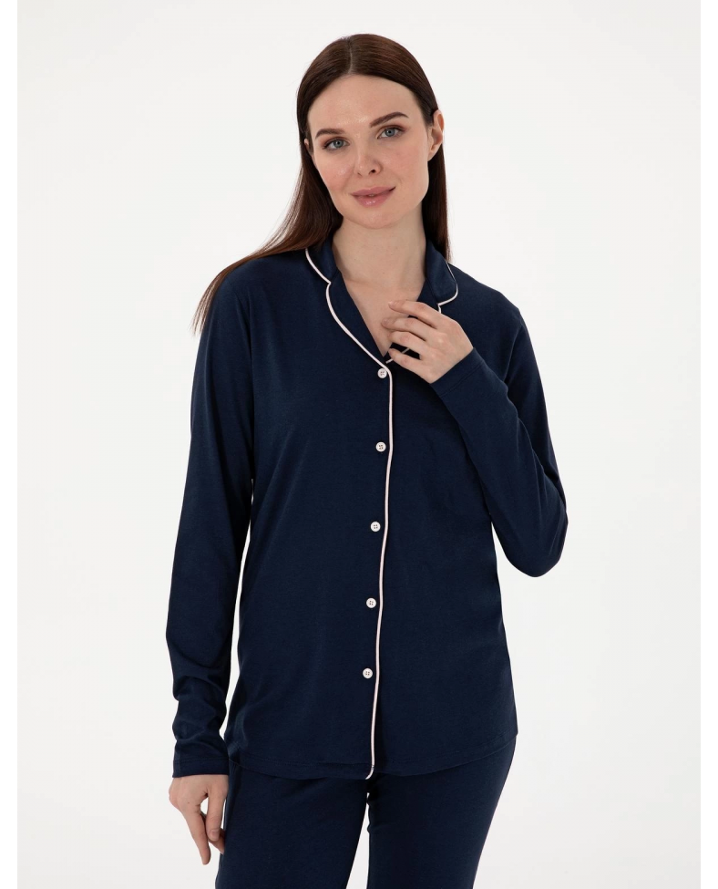 Pıerre Cardın 7717-S Bayan Gömlek Pijama Takımı