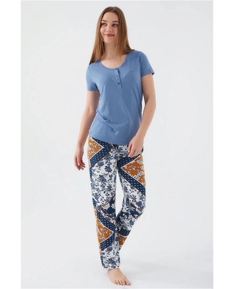 Pierre Cardin 8507-S Kadın Kısa Kol Pijama Takımı Somersan Giyim | Kadın, Erkek ve Çocuk Moda