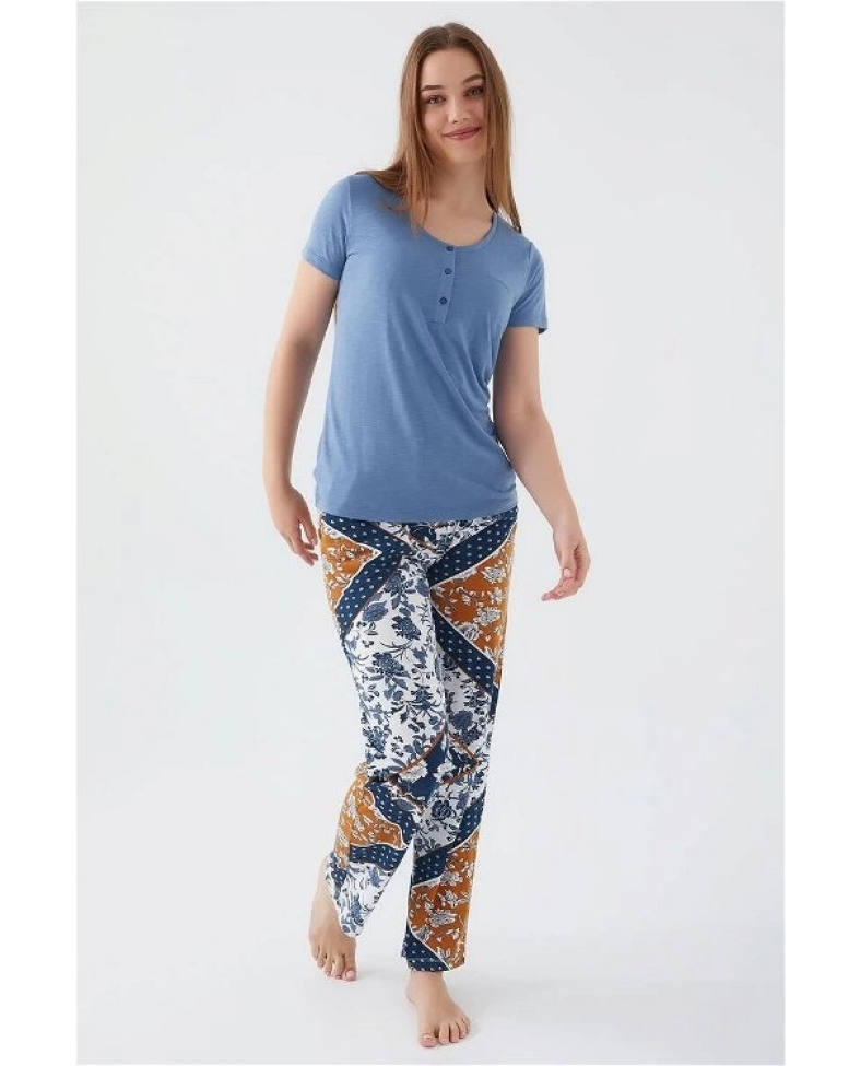 Pierre Cardin 8507-S Kadın Kısa Kol Pijama Takımı Somersan Giyim | Kadın, Erkek ve Çocuk Moda