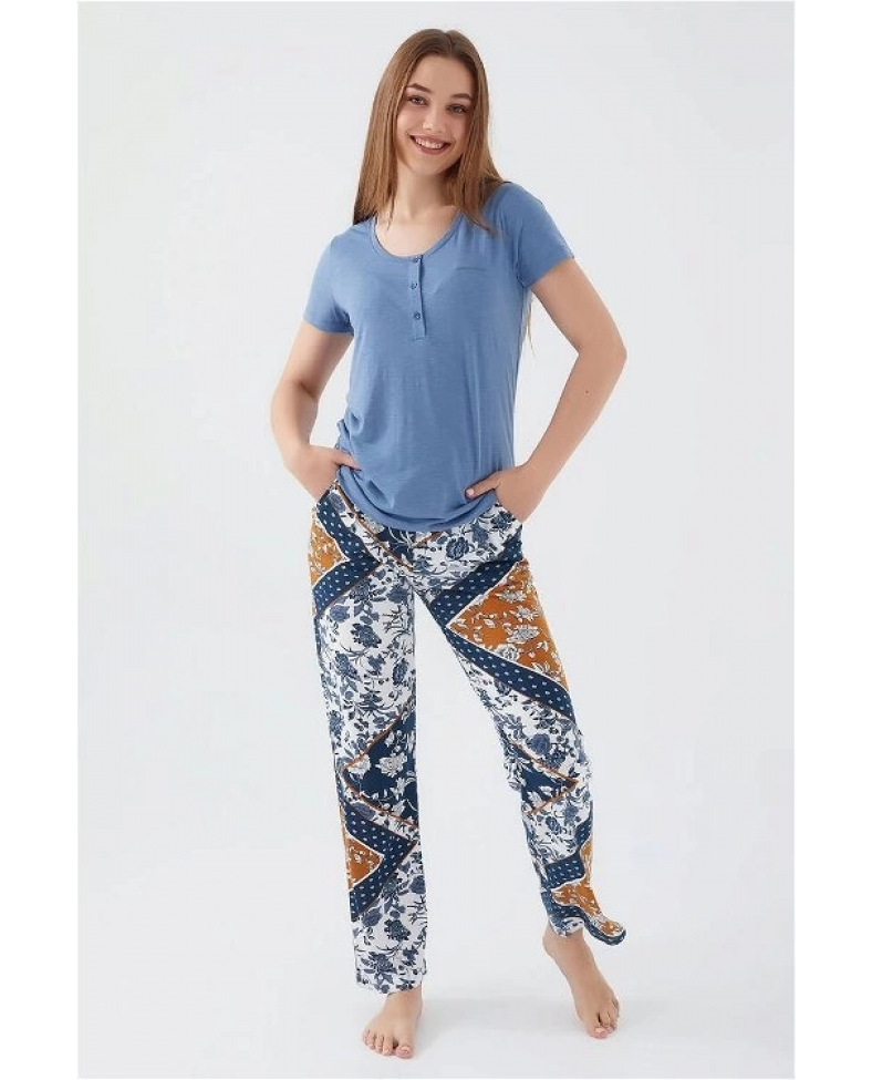 Pierre Cardin 8507-S Kadın Kısa Kol Pijama Takımı Somersan Giyim | Kadın, Erkek ve Çocuk Moda