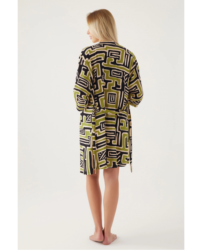 Pierre Cardin 8819-S Kadın Desenli Sabahlıklı Şort Takım