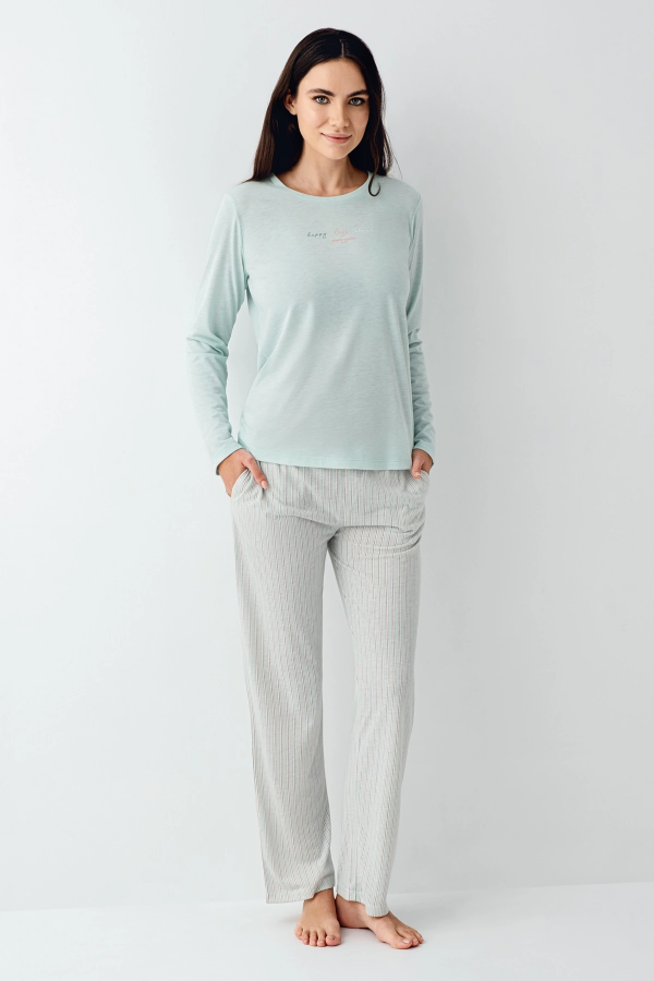 Pierre Cardin 9050-S Kadın Uzun Kol Pijama Takım