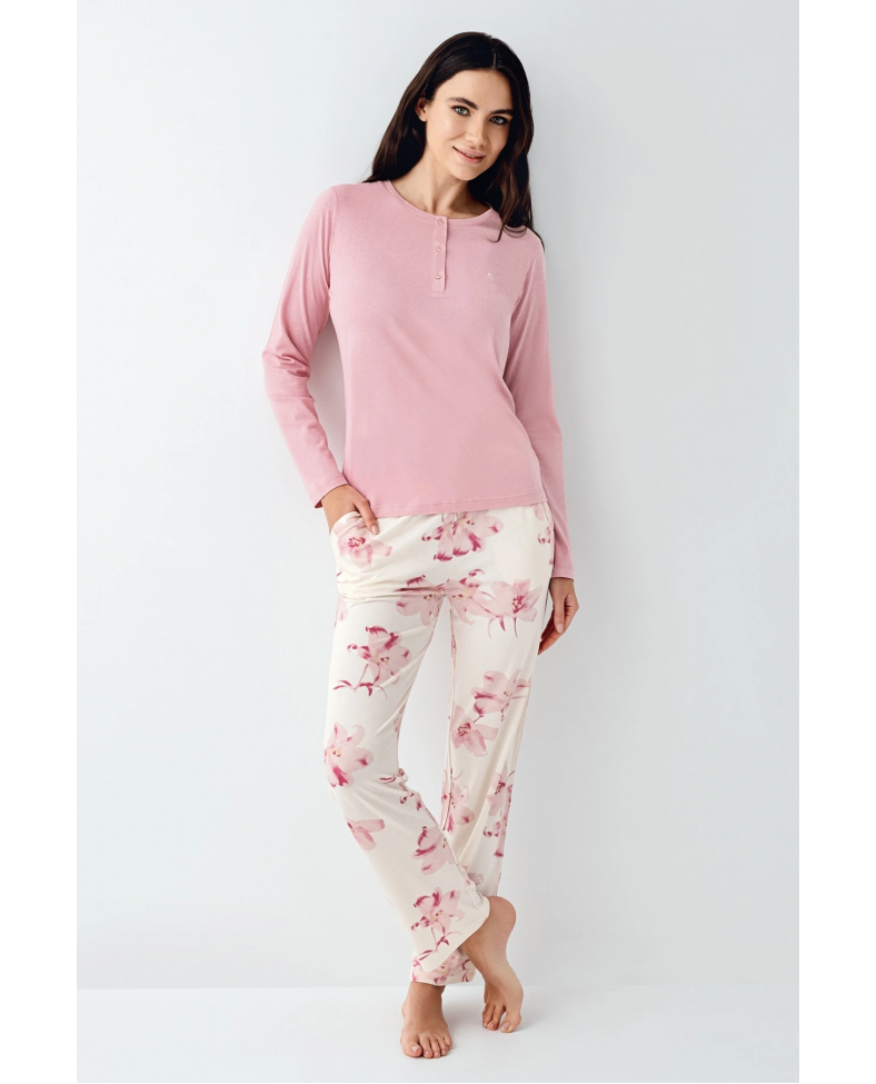 Pierre Cardin 9055-X Kadın Battal Uzun Kol Pijama Takım