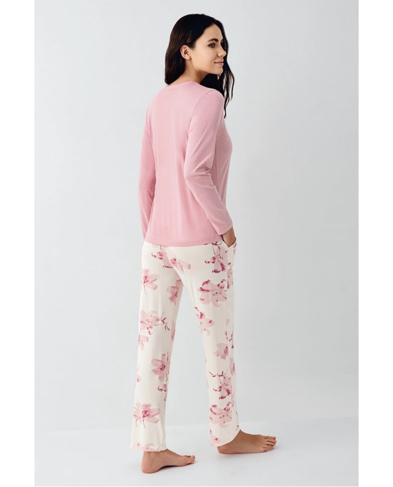 Pierre Cardin 9055-X Kadın Battal Uzun Kol Pijama Takım