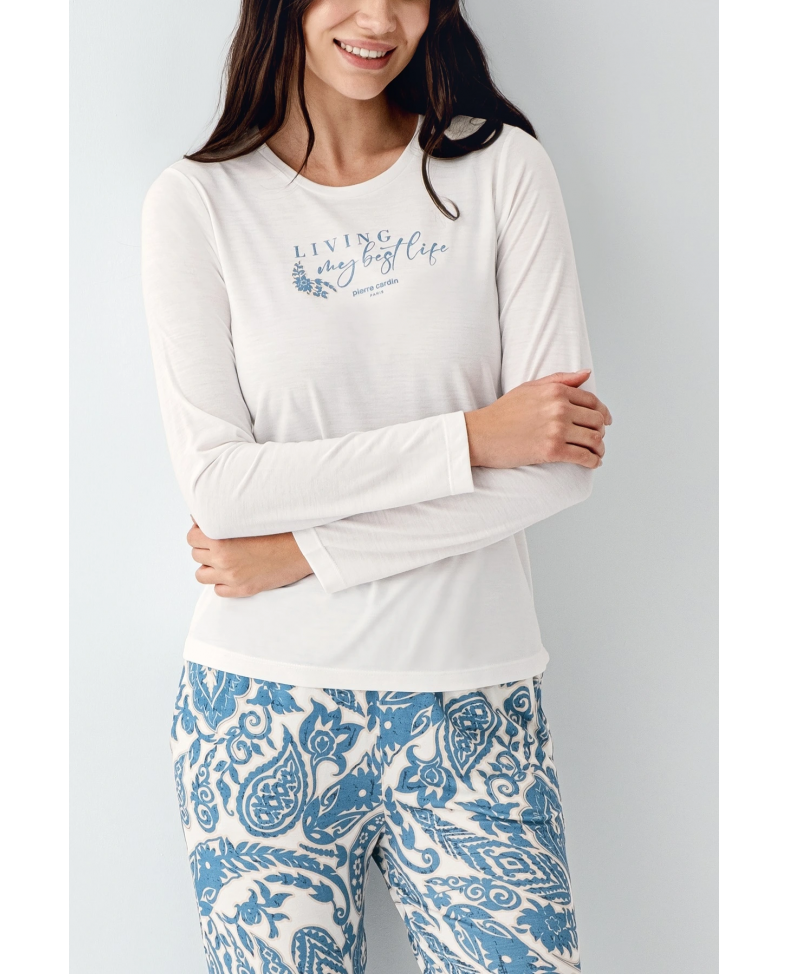 Pierre Cardin 9074-S Kadın Uzun Kol Pijama Takım