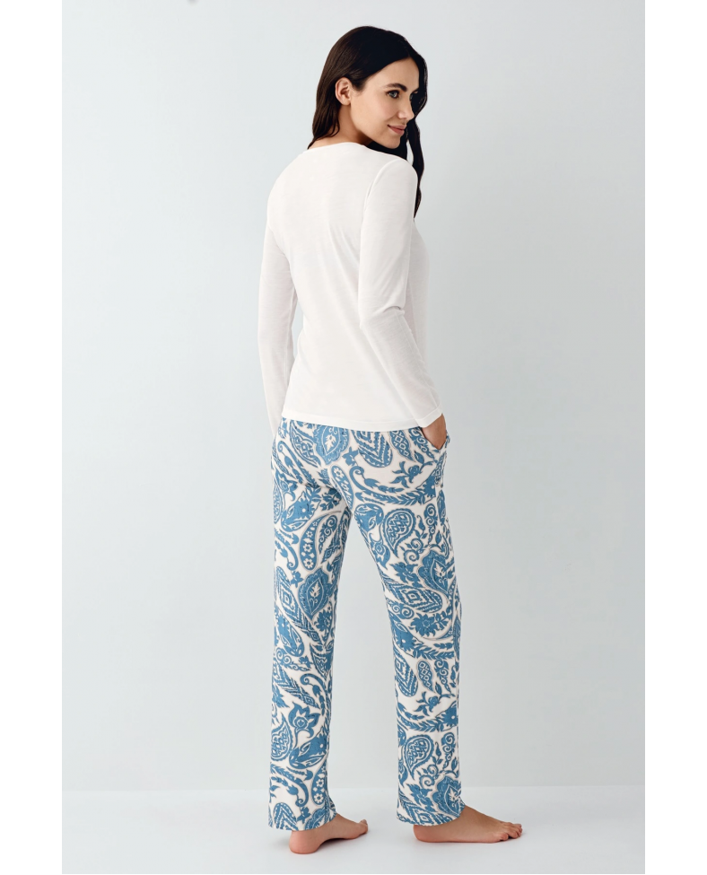 Pierre Cardin 9074-S Kadın Uzun Kol Pijama Takım