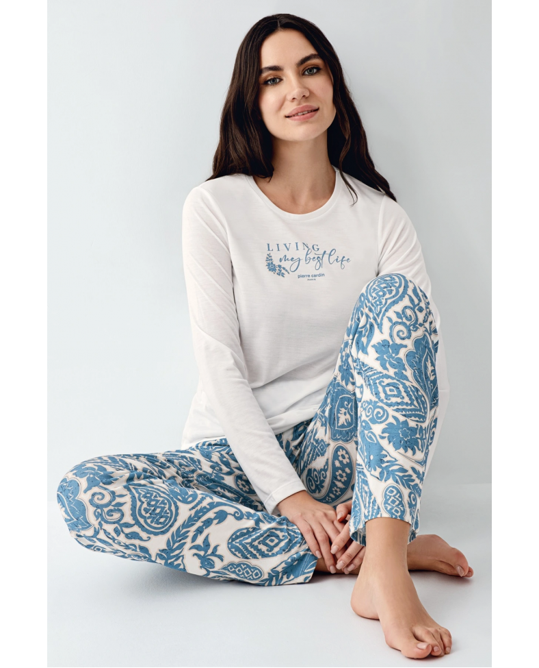 Pierre Cardin 9074-S Kadın Uzun Kol Pijama Takım