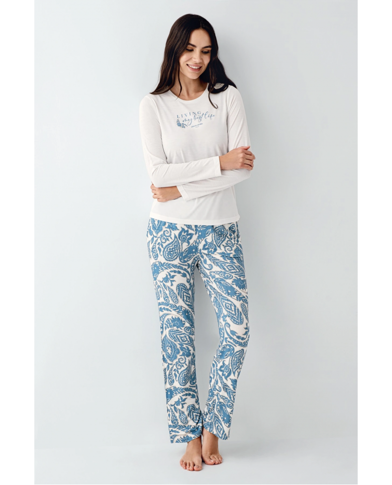 Pierre Cardin 9074-S Kadın Uzun Kol Pijama Takım