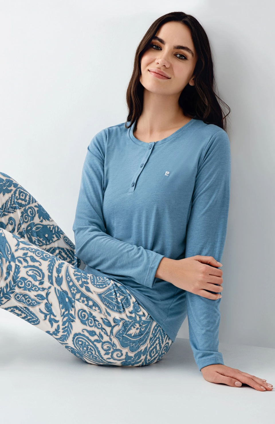 Pierre Cardin 9075-S Kadın Uzun Kol Pijama Takım