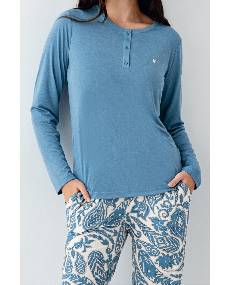 Pierre Cardin 9075-S Kadın Uzun Kol Pijama Takım