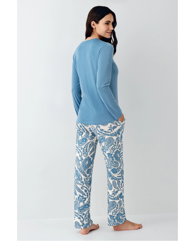 Pierre Cardin 9075-S Kadın Uzun Kol Pijama Takım