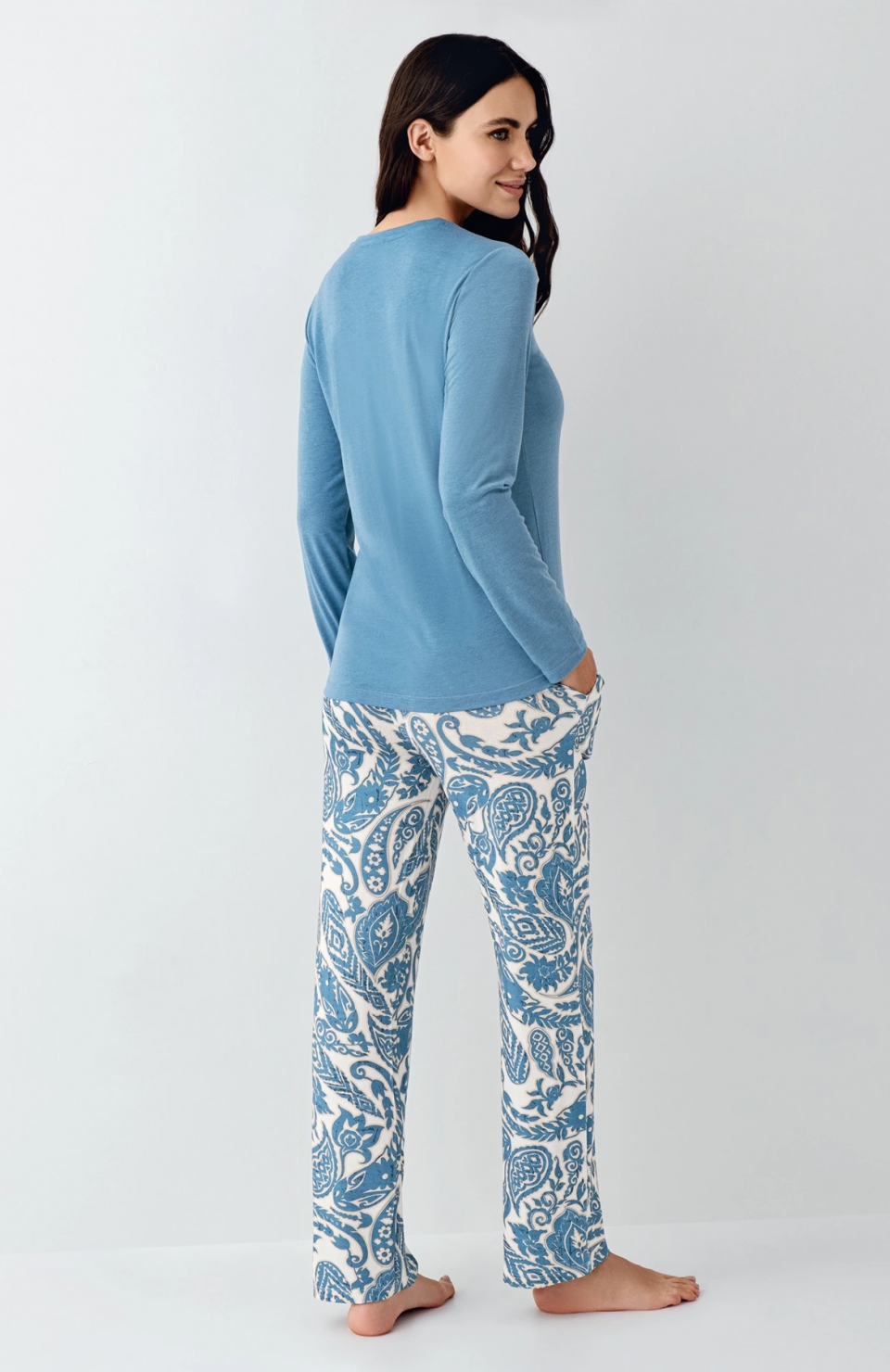 Pierre Cardin 9075-S Kadın Uzun Kol Pijama Takım