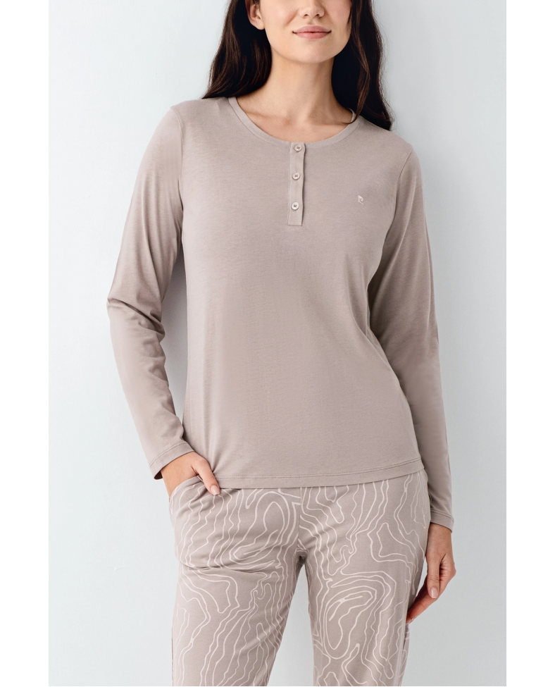 Pierre Cardin 9097-S Kadın Uzun Kol Pijama Takım